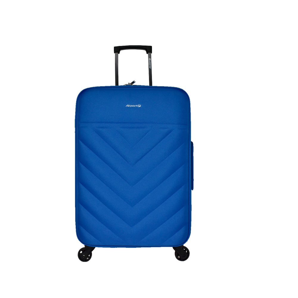 Troler Airport Soft, 4 roti, 60 cm, albastru