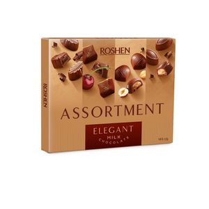 Praline de ciocolata cu lapte, diverse sortimente si umplturi Roshen, 145g