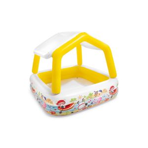 Piscina gonflabila pentru copii Intex, model casuta, 157 x 157 x 122 cm, diverse culori