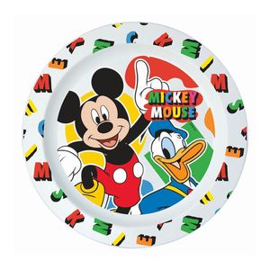 Farfurie intinsa Disney Mickey Mouse, plastic reutilizabil, 22 cm