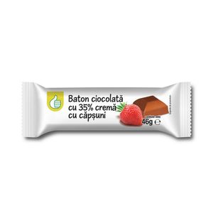 Baton ciocolata Pouce, cu 35% crema cu capsuni, 46 g