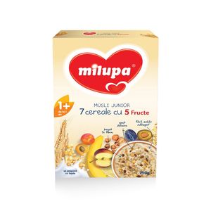 Cereale Milupa Musli Junior 7 cereale cu 5 fructe, 250 g