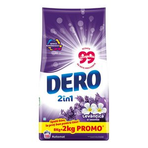 Detergent automat Dero 2 in 1 Lavanda, 100 spalari, 8+2 kg