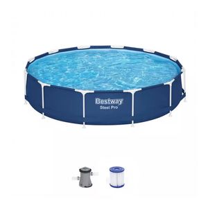 Set piscina cu pompa Bestway Steel Pro, 366 x 76 cm, albastru