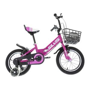 Bicicleta copii SILVIS cu roti ajutatoare si cos, 14 inch, mov
