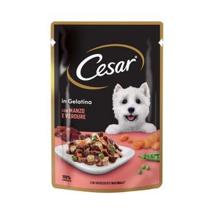 Hrana umeda pentru caini adulti Cesar, cu vita frageda si legume in aspic, 100 g