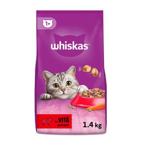 Hrana uscata pentru pisici Whiskas cu vita 1.4Kg