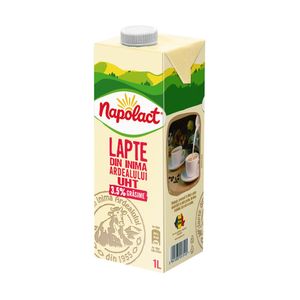 Lapte UHT integral Napolact, 3.5% grasime, 1 l