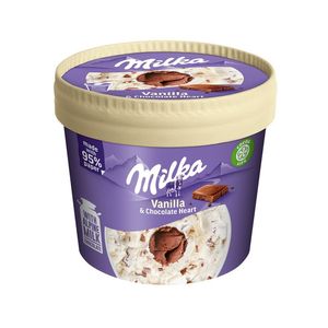 Inghetata la pahar Milka cu aroma de vanilie si ciocolata, 145 ml