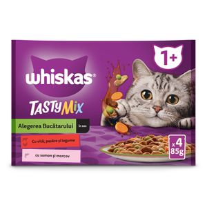 Hrana umeda pentru pisici adulte Whiskas Tasty Mix Chef's Choice, 4 x 85 g