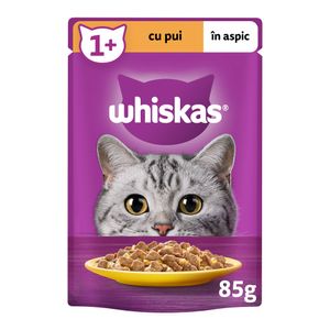 Hrana umeda pentru pisici adulte Whiskas cu pui in aspic, 85 g