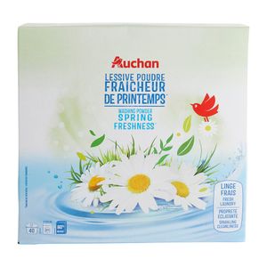 Detergent pudra Auchan Spring Freshness, 40 de spalari, 2 kg