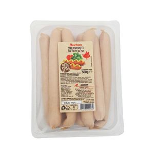 Crenvursti din piept de pui Auchan, 500 g