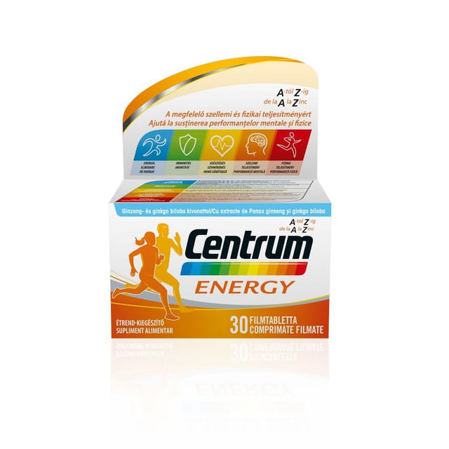 Multivitamine Centrum Energy AZinc, 30 comprimate Pret avantajos