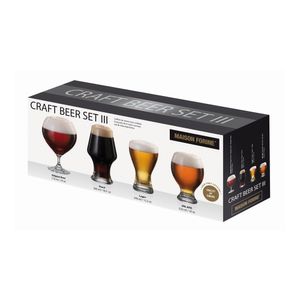 Set 4 pahare pentru bere Maison Forine Craft III, sticla cristalina, diverse modele