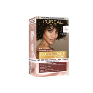 Vopsea de par L'Oreal Universal Nudes Excellence Creme, 1U Universal Black, 192 ml