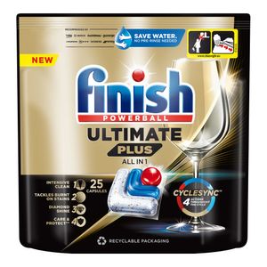 Detergent capsule pentru masina de spalat vase Finish Ultimate Plus, 25 spalari