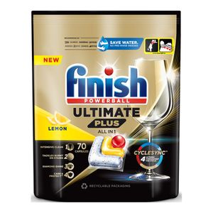 Detergent capsule pentru masina de spalat vase Finish Ultimate Plus Lemon, 70 spalari