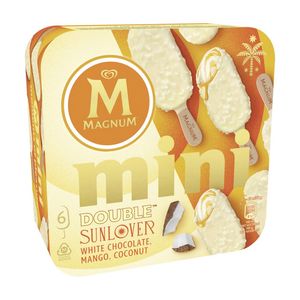 Inghetata pe bat Magnum Mini Double Sunlover, 6 x 55 ml