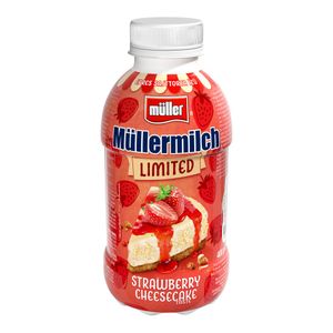 Bautura din lapte Mullermilch Strawberry Cheesecake Taste, 400 g