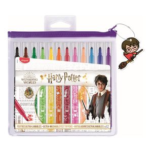 Set 12 carioci, culori asortate, model Harry Potter