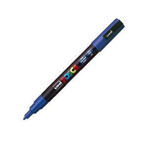 Marker UNI Posca PC-3M, varf 0.9 - 1.3 mm, albastru