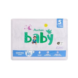 Scutece Auchan Baby, marimea 5, 11 - 25 kg, 80 bucati