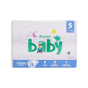 Scutece Auchan Baby, marimea 5, 11 - 25 kg, 38 bucati