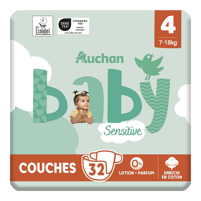 scutece-auchan-baby-sensitive-marimea-4-32-bucati