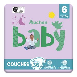 Scutece Auchan Baby, marimea 6, 13-27 kg, 36 bucati