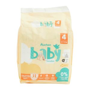 Scutece Chilotel Auchan Baby Sensitive, marimea 4, 8 - 15 kg, 22 bucati