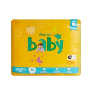 Scutece chilotel Auchan Baby, marimea 6, 15-19 kg, 36 bucati