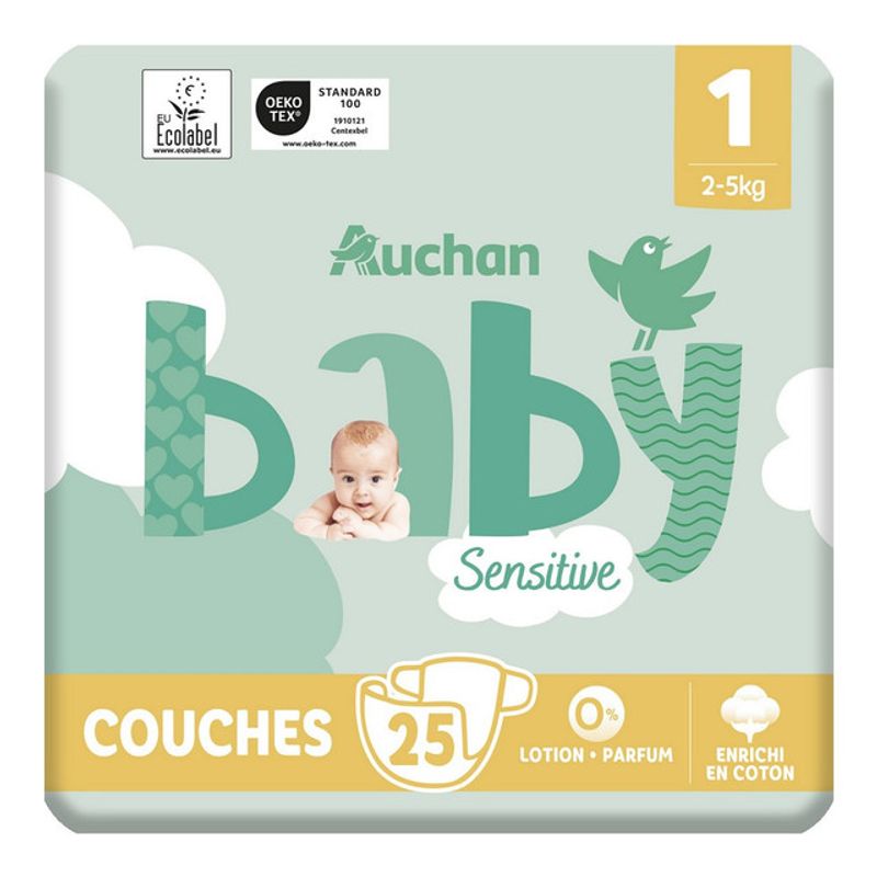 scutece-auchan-baby-sensitive-marimea-1-25-bucati