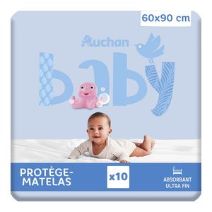 Aleze Auchan Baby, 60 x 90 cm, 10 bucati