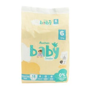 Scutece Chilotel Auchan Baby Sensitive, marimea 6, 16+ kg, 18 bucati