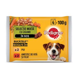 Pliculete pentru caini adulti Pedigree, 4 x 100 g