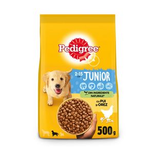 Hrana uscata pentru caini juniori Pedigree, cu pui si orez, 500 g