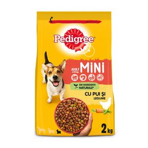 Hrana uscata pentru caini adulti de talie mica Pedigree, cu pasare si legume, 2 kg