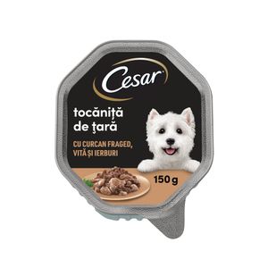 Hrana umeda pentru caini adulti Cesar, pate cu curcan si vita, 150 g