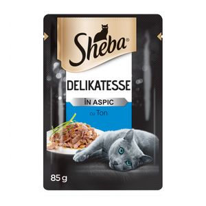 Hrana umeda pentru pisici adulte Sheba Delikatesse cu ton in aspic, 85 g