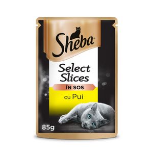 Hrana umeda pentru pisici adulte Sheba Selection cu pui in sos, 85 g