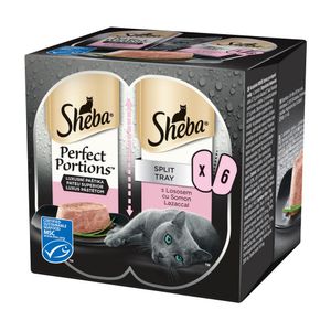 Hrana umeda pentru pisici adulte Sheba Perfect Portions, somon, 6 x 37.5 g