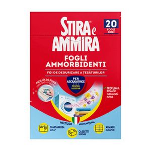 Servetele de dedurizare si parfumare haine Stira E Ammira, pentru uscatoare de rufe, 20 bucati