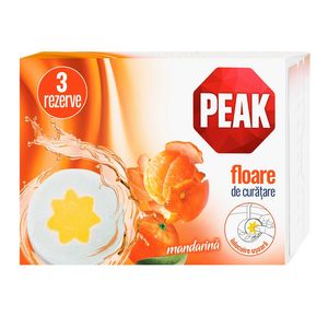 Rezerve odorizant solid pentru toaleta Peak cu parfum de mandarine, 3 x 45 g