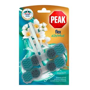 Odorizant solid pentru toaleta Peak Flex Aroma cu parfum de iasomie, 2 x 48 g