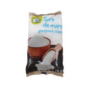 Sare de mare Auchan grunjoasa, iodata, 1 kg