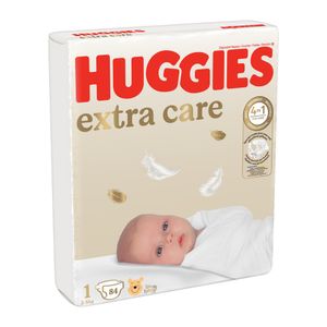 Scutece Huggies Extra Care Mega, marimea 1, 2-5 kg, 84 bucati