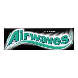 Guma de mestecat fara zahar cu indulcitori si arome de mentol si anason Airwaves Black Mint, 14 g