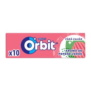 Guma de mestecat cu aroma de pepene rosu Orbit Watermelon, 10 bucati, 14 g