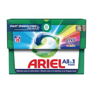 Detergent capsule Ariel All in One PODS Touch of Lenor Color, 28 spalari